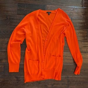 Orange jcrew cardigan